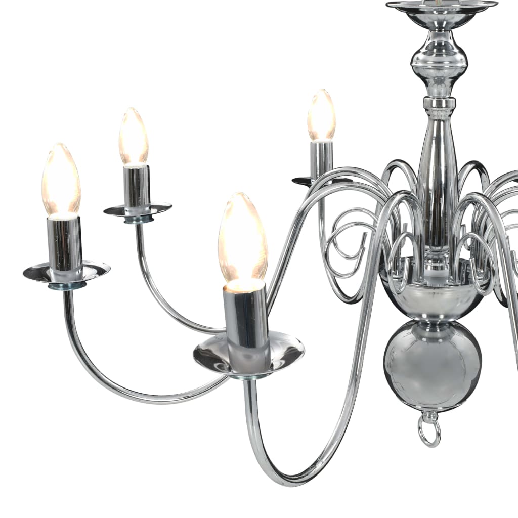 Chandelier Silver 8 x E14 Bulbs