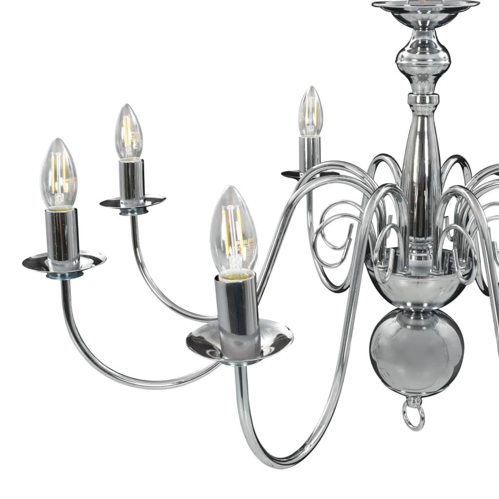 Chandelier Silver 8 x E14 Bulbs