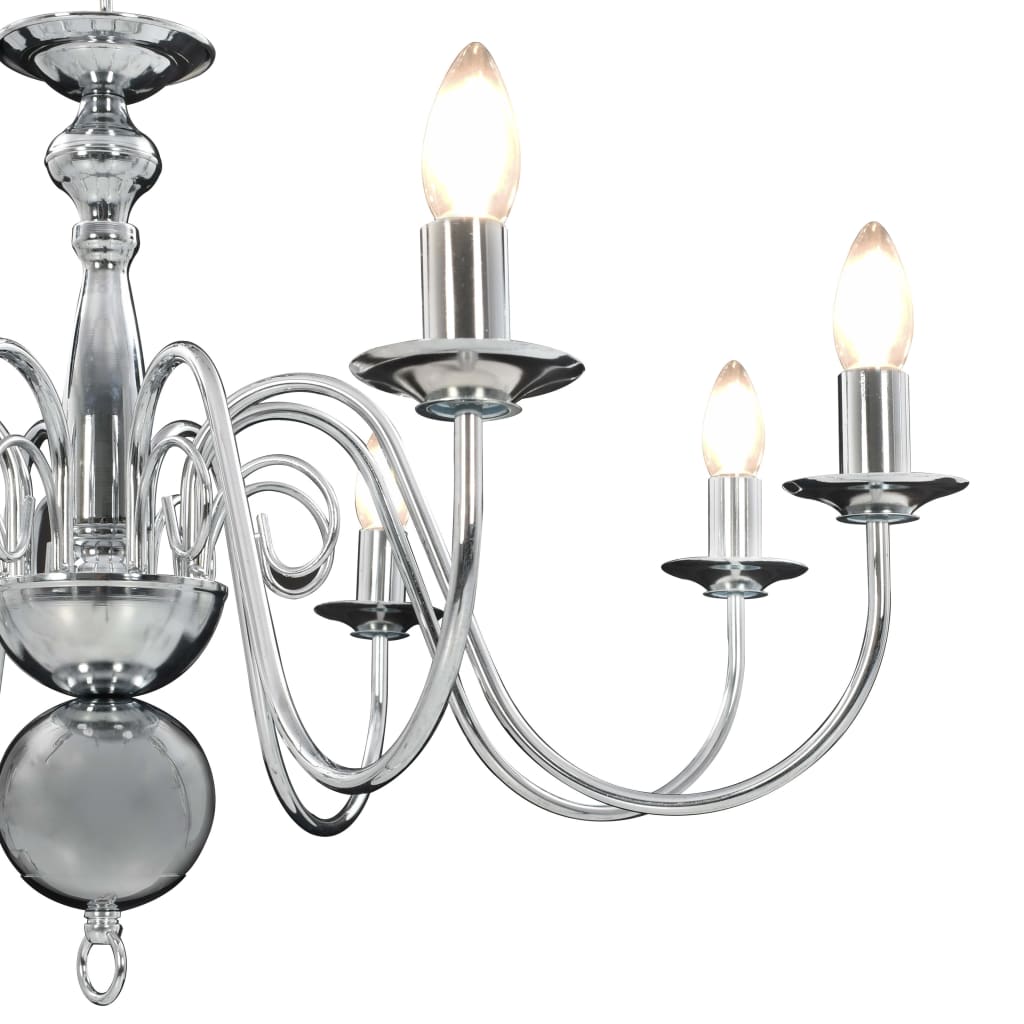 Chandelier Silver 8 x E14 Bulbs