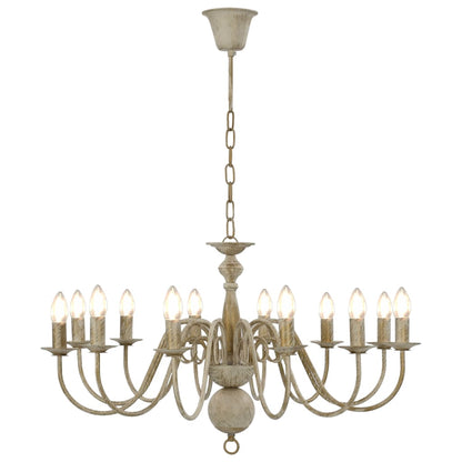 Chandelier Antique White 12 x E14 Bulbs