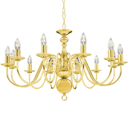 Chandelier Golden 12 x E14 Bulbs