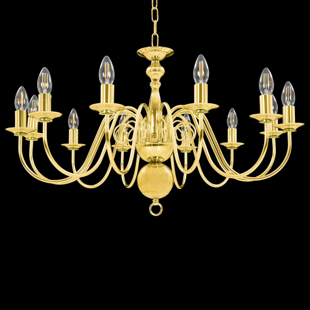 Chandelier Golden 12 x E14 Bulbs