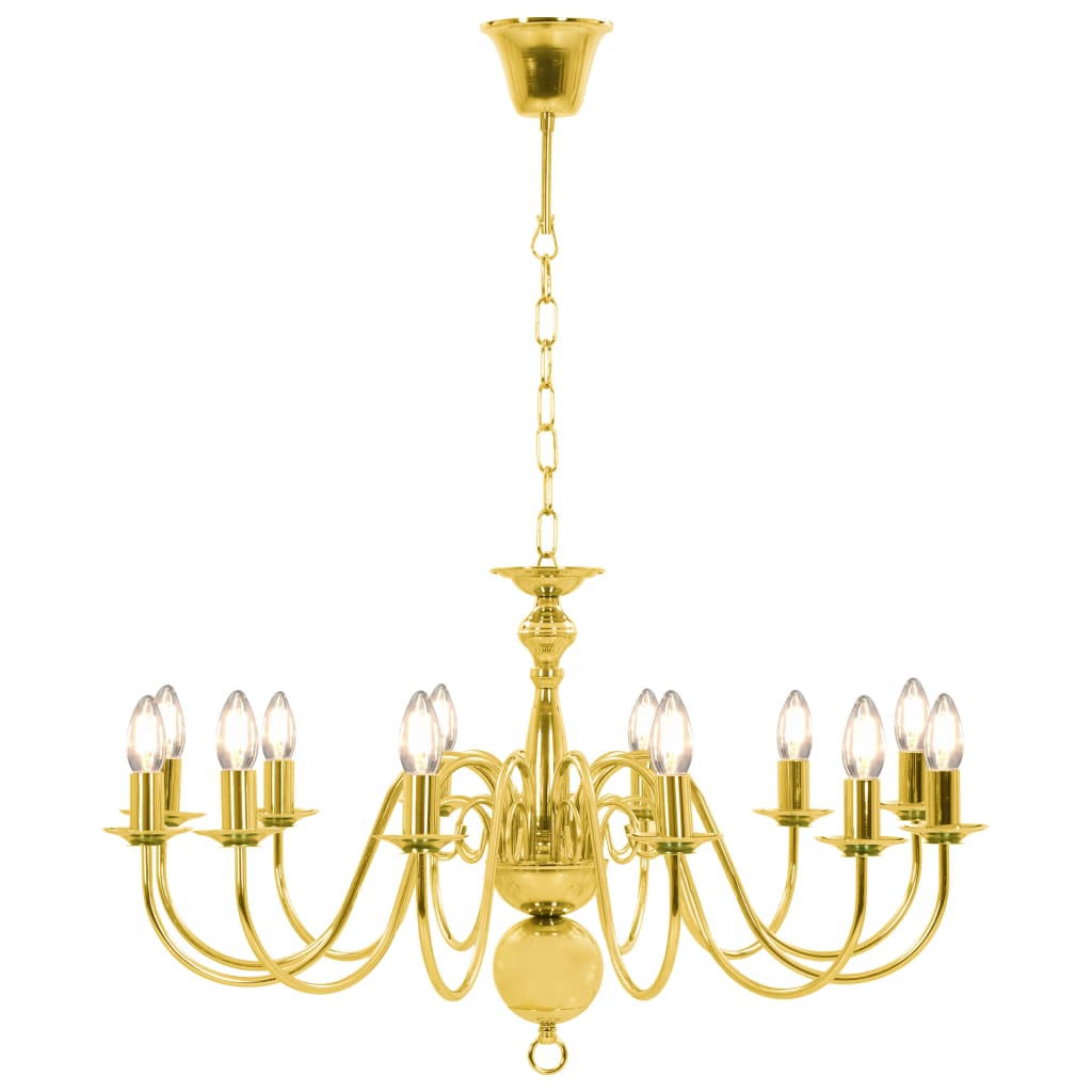 Chandelier Golden 12 x E14 Bulbs