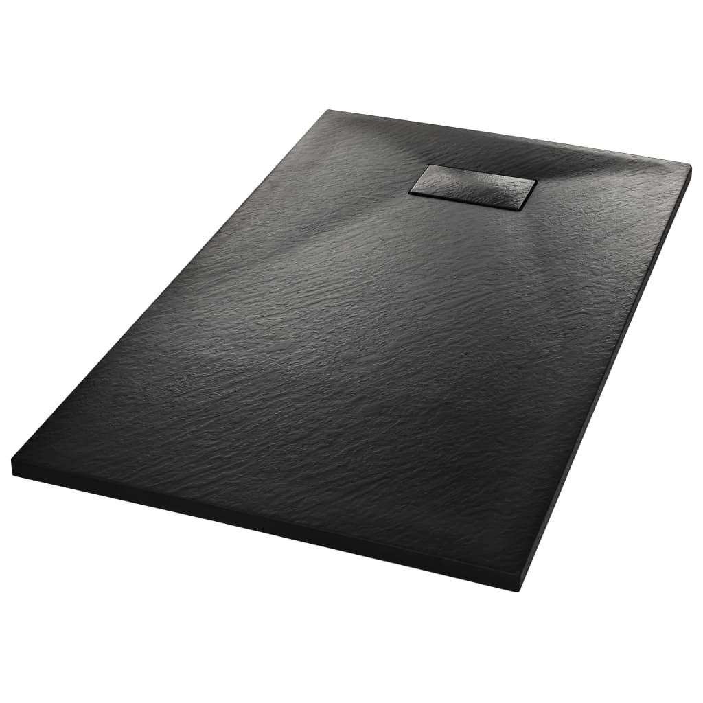 Shower Base Tray SMC Black 120x70 cm