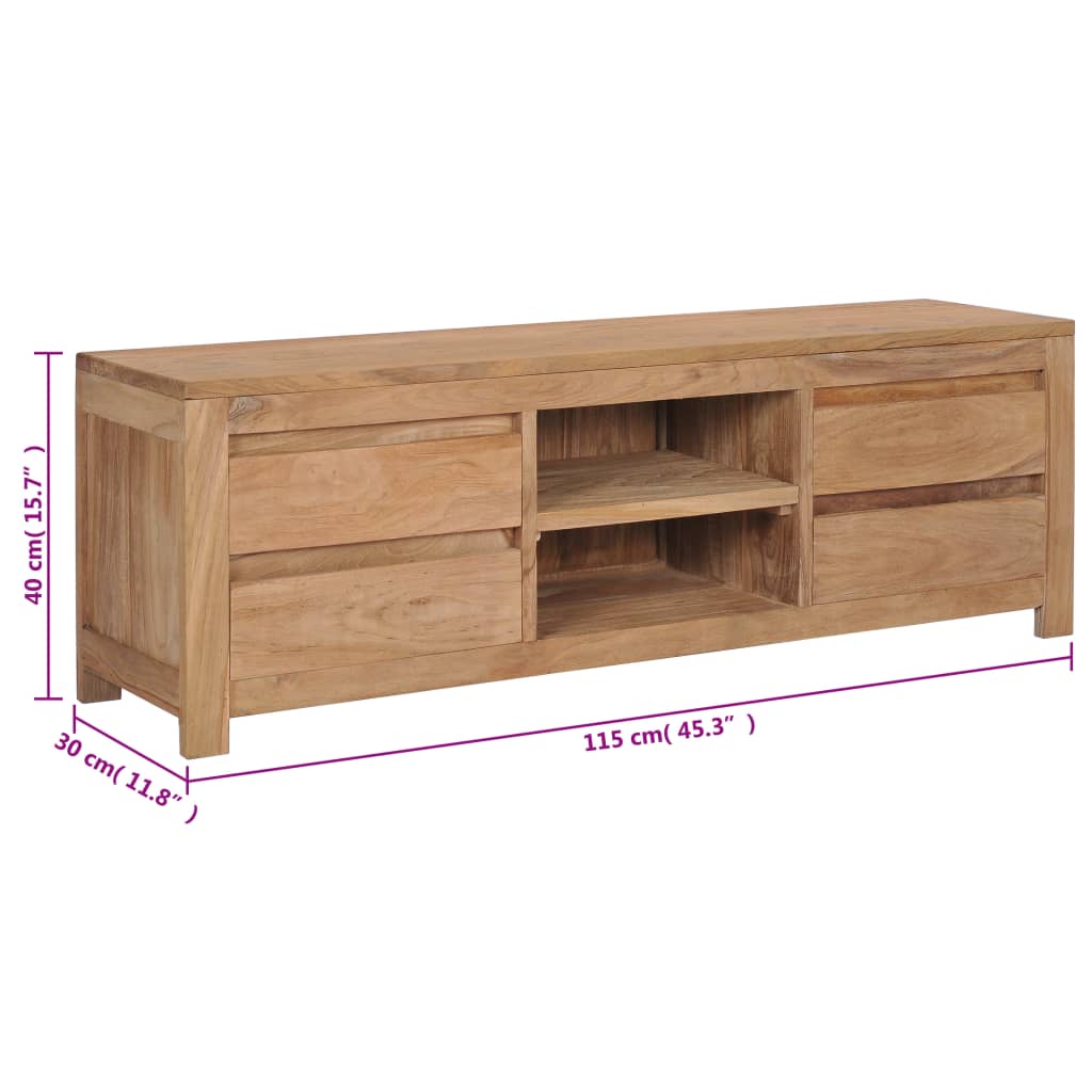 TV Cabinet 115x30x40 cm Solid Teak Wood