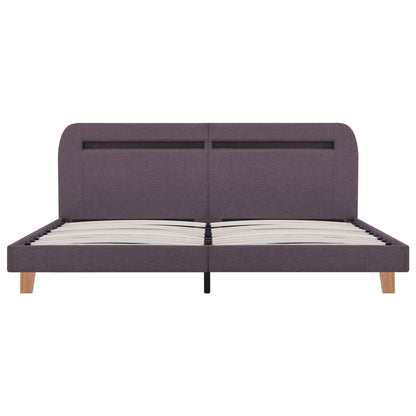 Bed Frame with LED Taupe Fabric 150x200 cm King Size