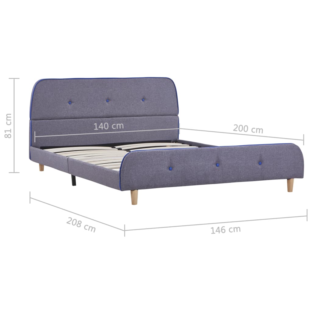 Bed Frame without Mattress Light Grey Fabric 135x190 cm Double