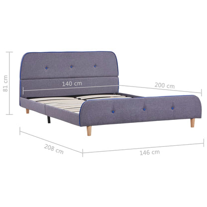 Bed Frame without Mattress Light Grey Fabric 135x190 cm Double