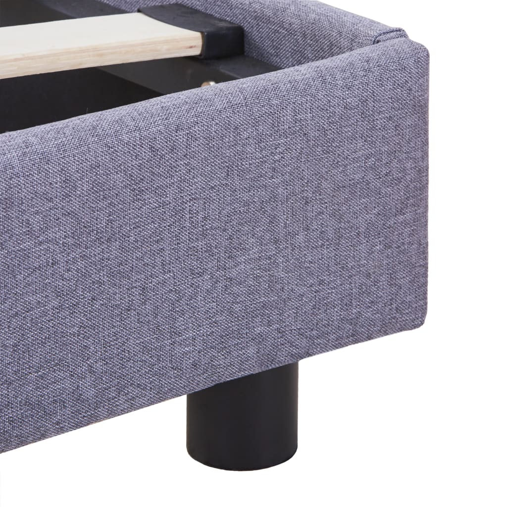 Bed Frame without Mattress Light Grey Fabric 135x190 cm Double