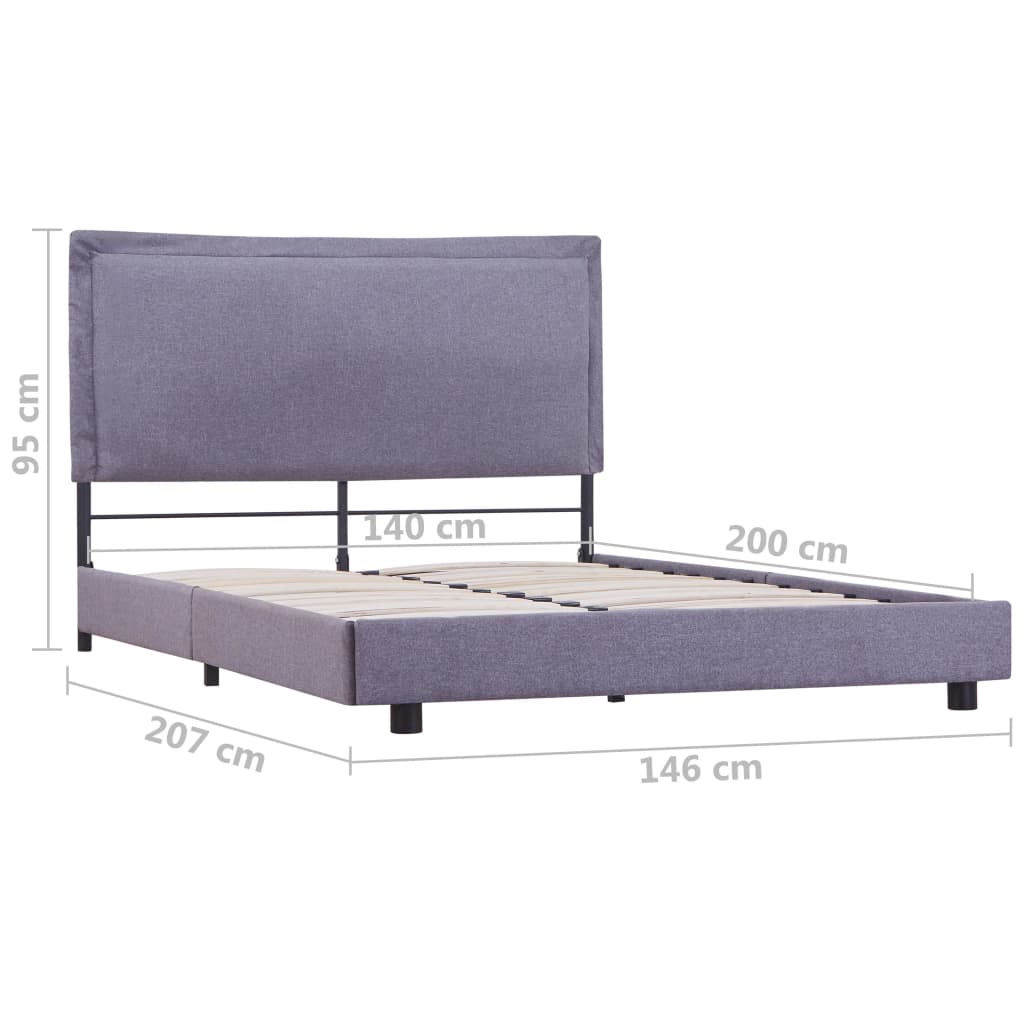 Bed Frame without Mattress Light Grey Fabric 135x190 cm Double