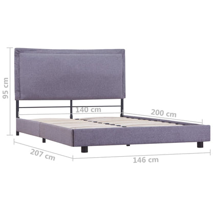 Bed Frame without Mattress Light Grey Fabric 135x190 cm Double