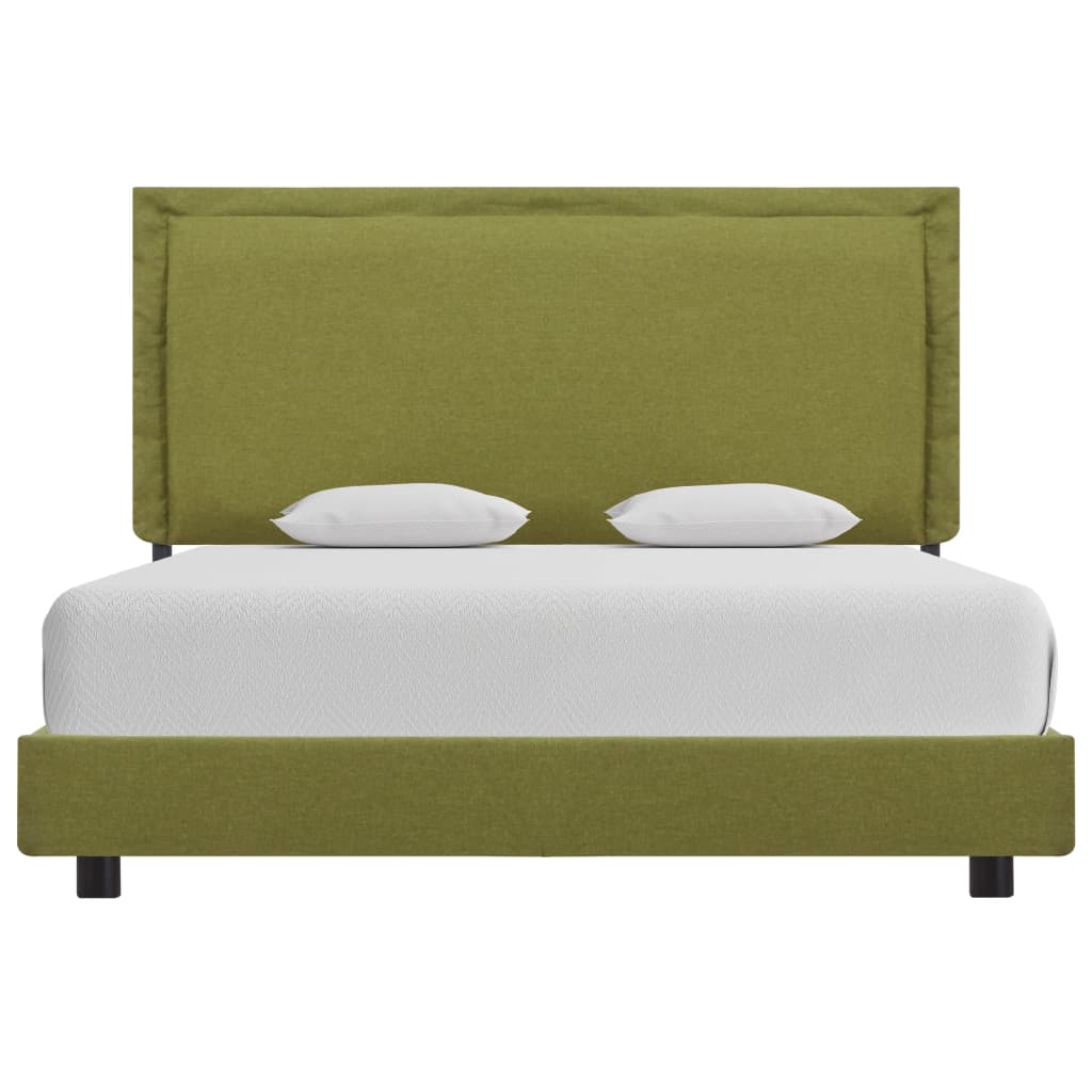 Bed Frame without Mattress Green Fabric 135x190 cm Double