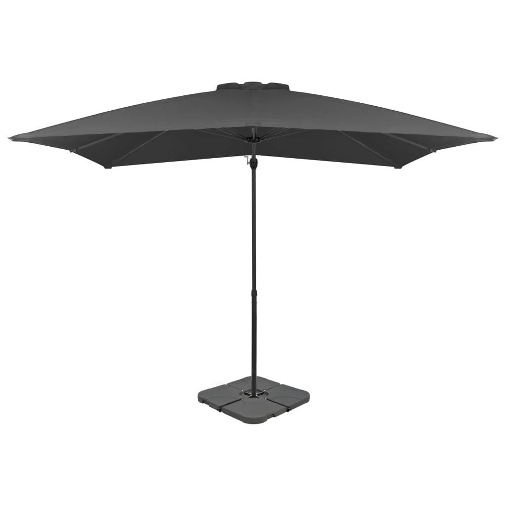 Garden Parasol with Portable Base Anthracite