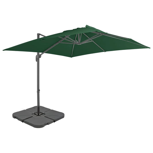 Garden Parasol with Portable Base Green