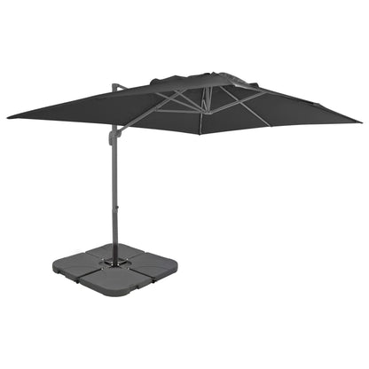 Garden Parasol with Portable Base Anthracite