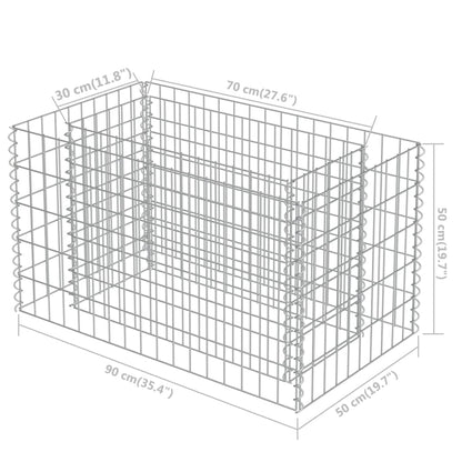 Gabion Raised Bed Galvanised Steel 90x50x50 cm