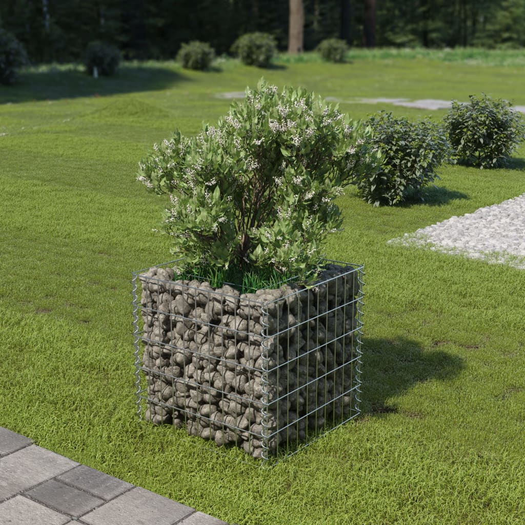 Gabion Raised Bed Galvanised Steel 50x50x50 cm