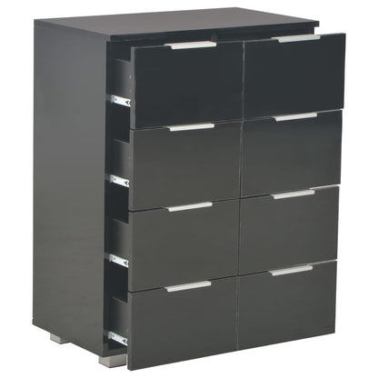 Sideboard High Gloss Black 60x35x80 cm Engineered Wood