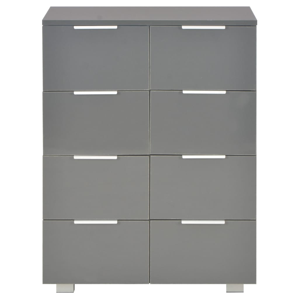 Sideboard High Gloss Grey 60x35x80 cm Engineered Wood