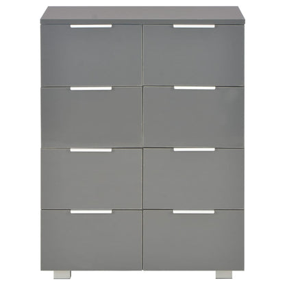 Sideboard High Gloss Grey 60x35x80 cm Engineered Wood