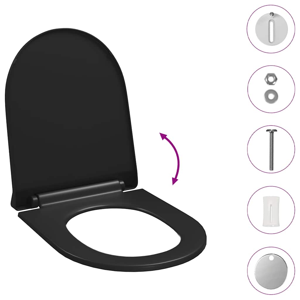 Soft-close Toilet Seat with Quick-release Design Black