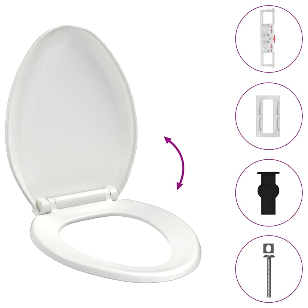 Soft-close Toilet Seat with Quick-release Design White