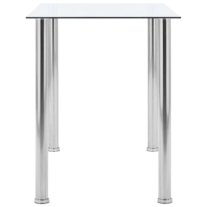 Dining Table Transparent 120x60x75 cm Tempered Glass