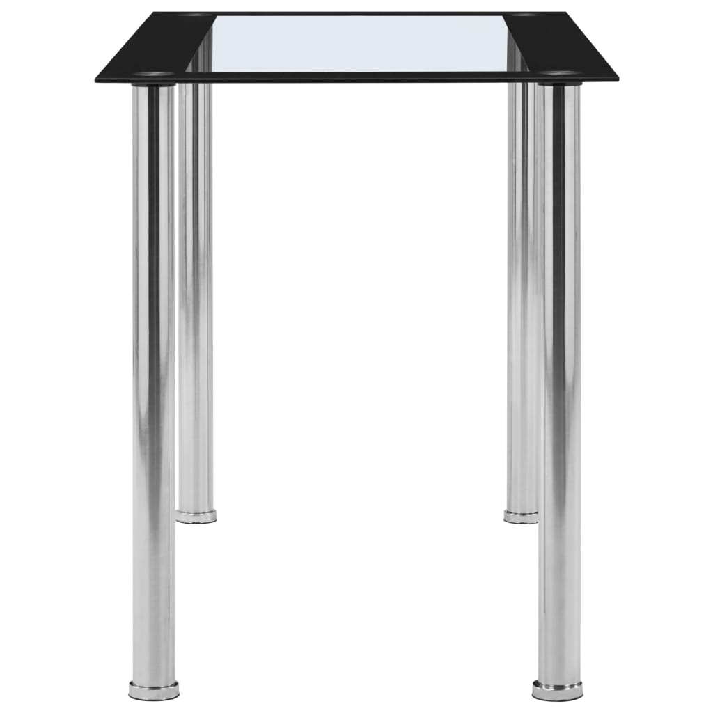 Dining Table Black and Transparent 120x60x75 cm Tempered Glass