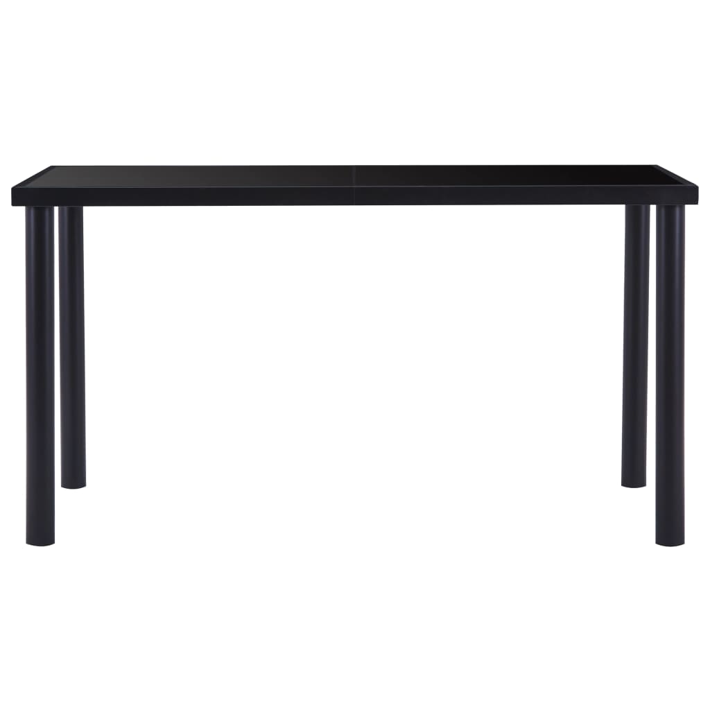 Dining Table Black 140x70x75 cm Tempered Glass