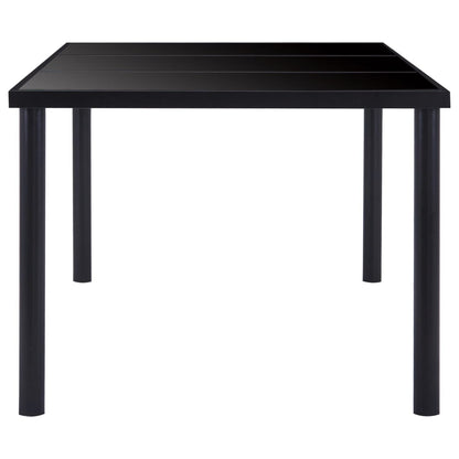 Dining Table Black 160x80x75 cm Tempered Glass