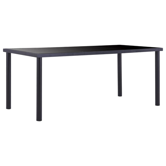 Dining Table Black 180x90x75 cm Tempered Glass