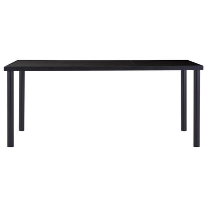 Dining Table Black 180x90x75 cm Tempered Glass