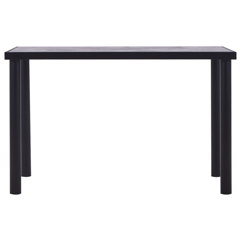 Dining Table Black and Concrete Grey 120x60x75 cm MDF