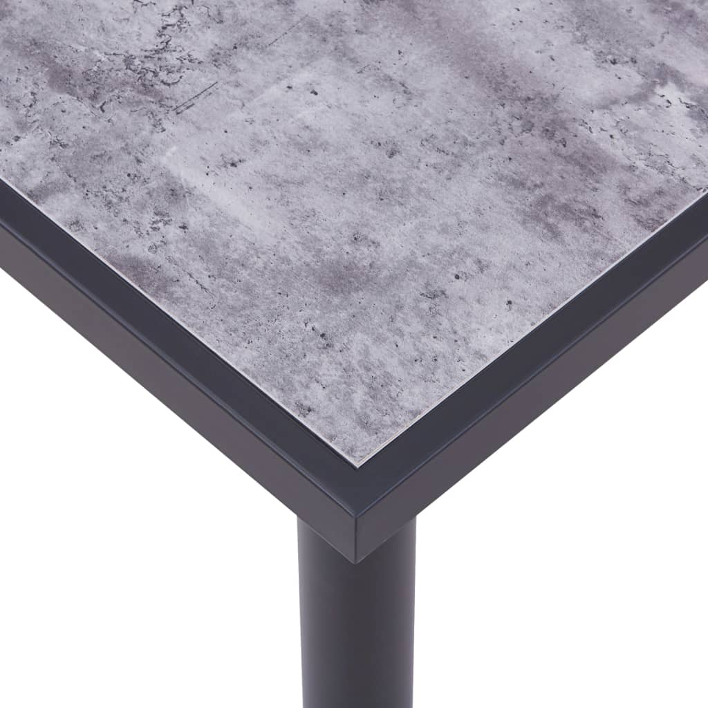 Dining Table Black and Concrete Grey 120x60x75 cm MDF