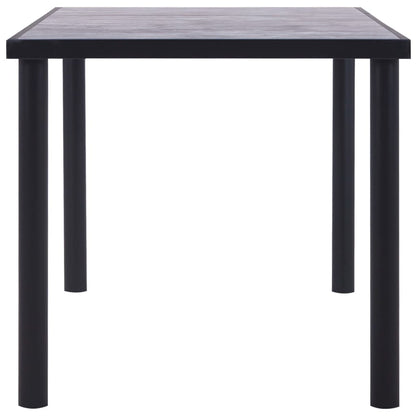 Dining Table Black and Concrete Grey 160x80x75 cm MDF