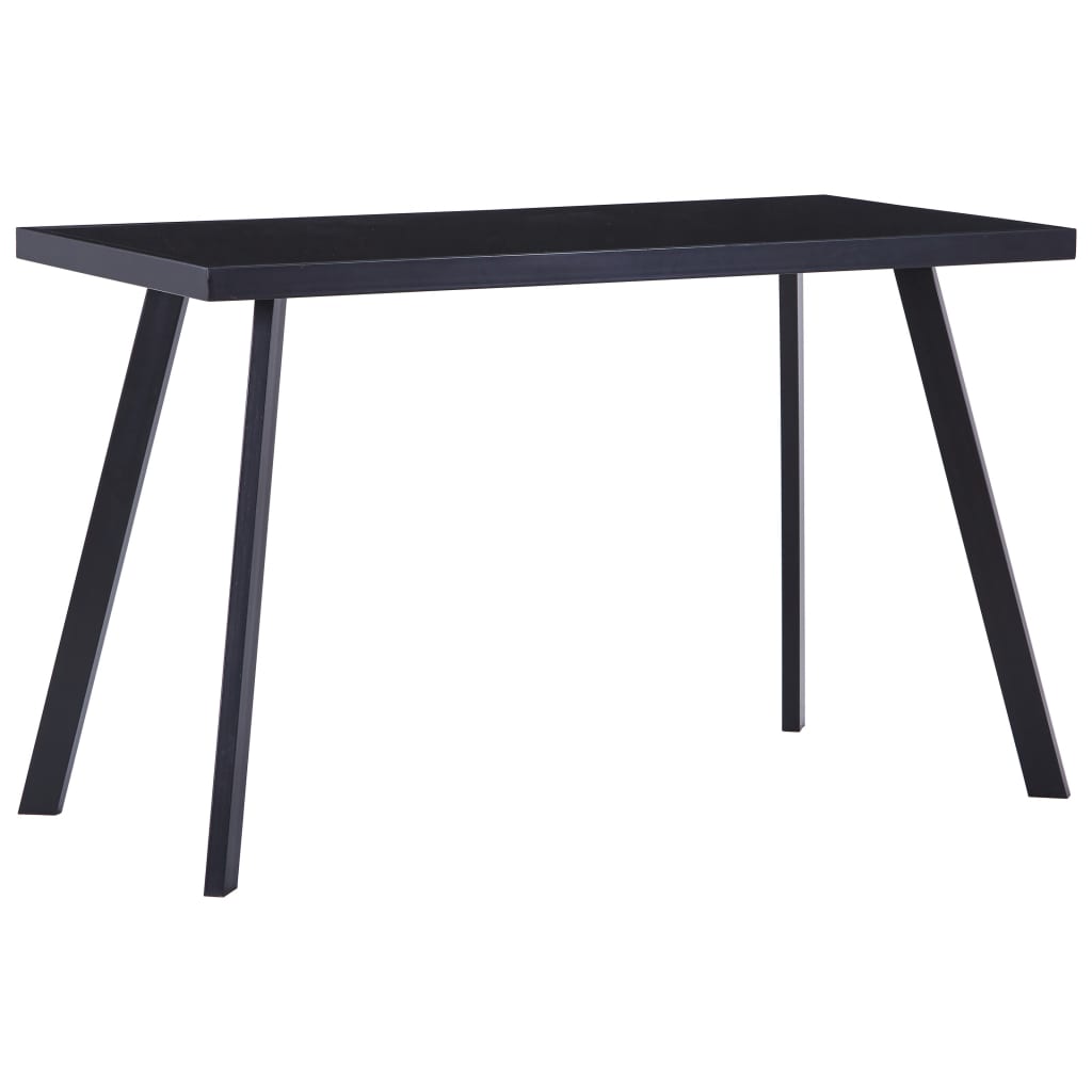 Dining Table Black 120x60x75 cm Tempered Glass