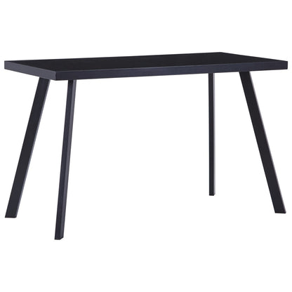 Dining Table Black 120x60x75 cm Tempered Glass