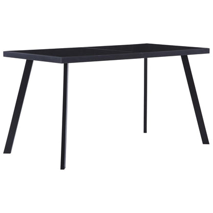 Dining Table Black 140x70x75 cm Tempered Glass