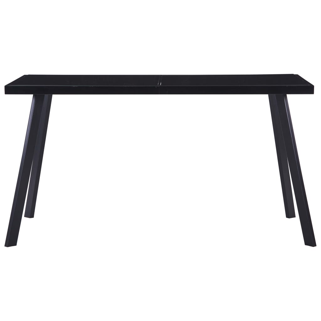 Dining Table Black 140x70x75 cm Tempered Glass