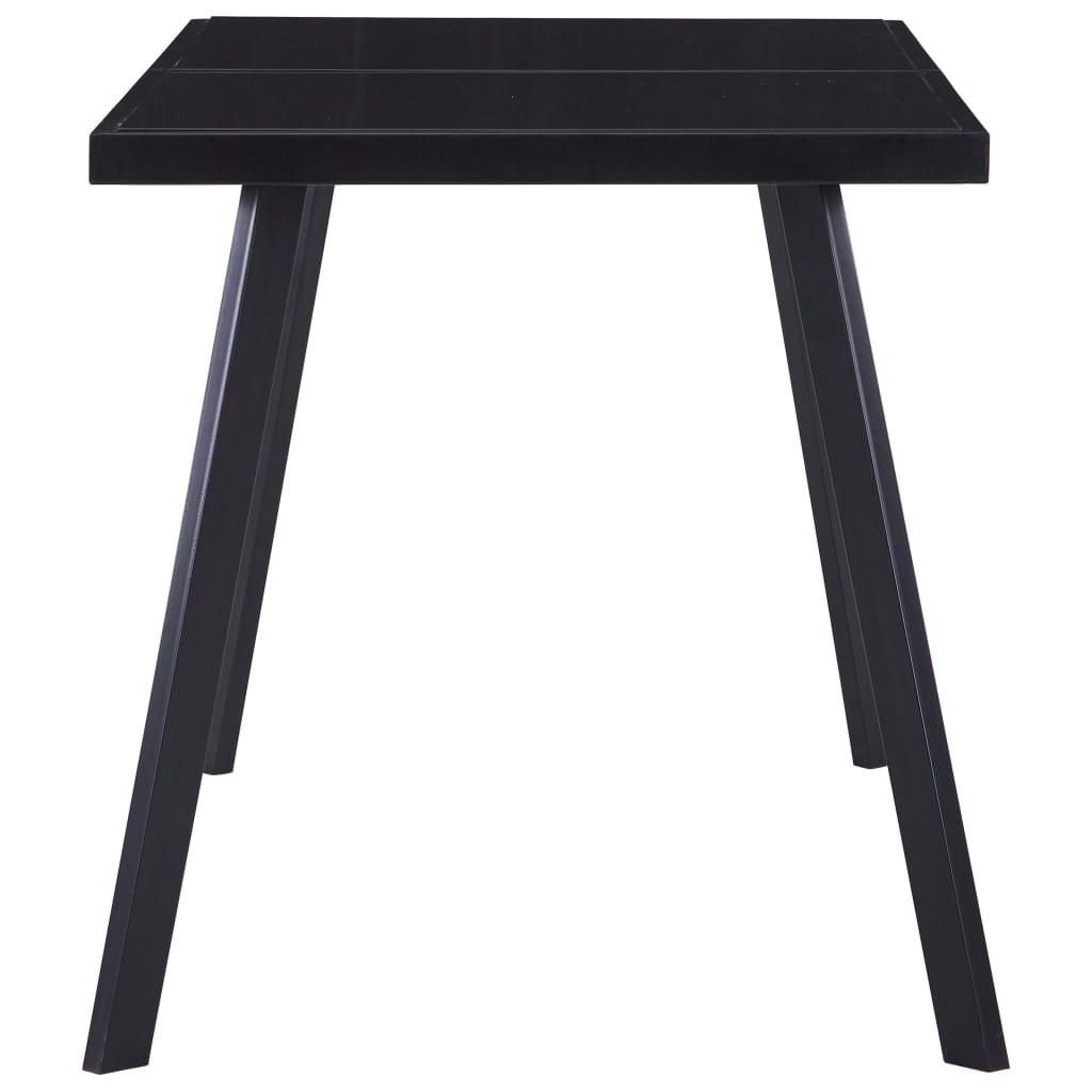 Dining Table Black 140x70x75 cm Tempered Glass