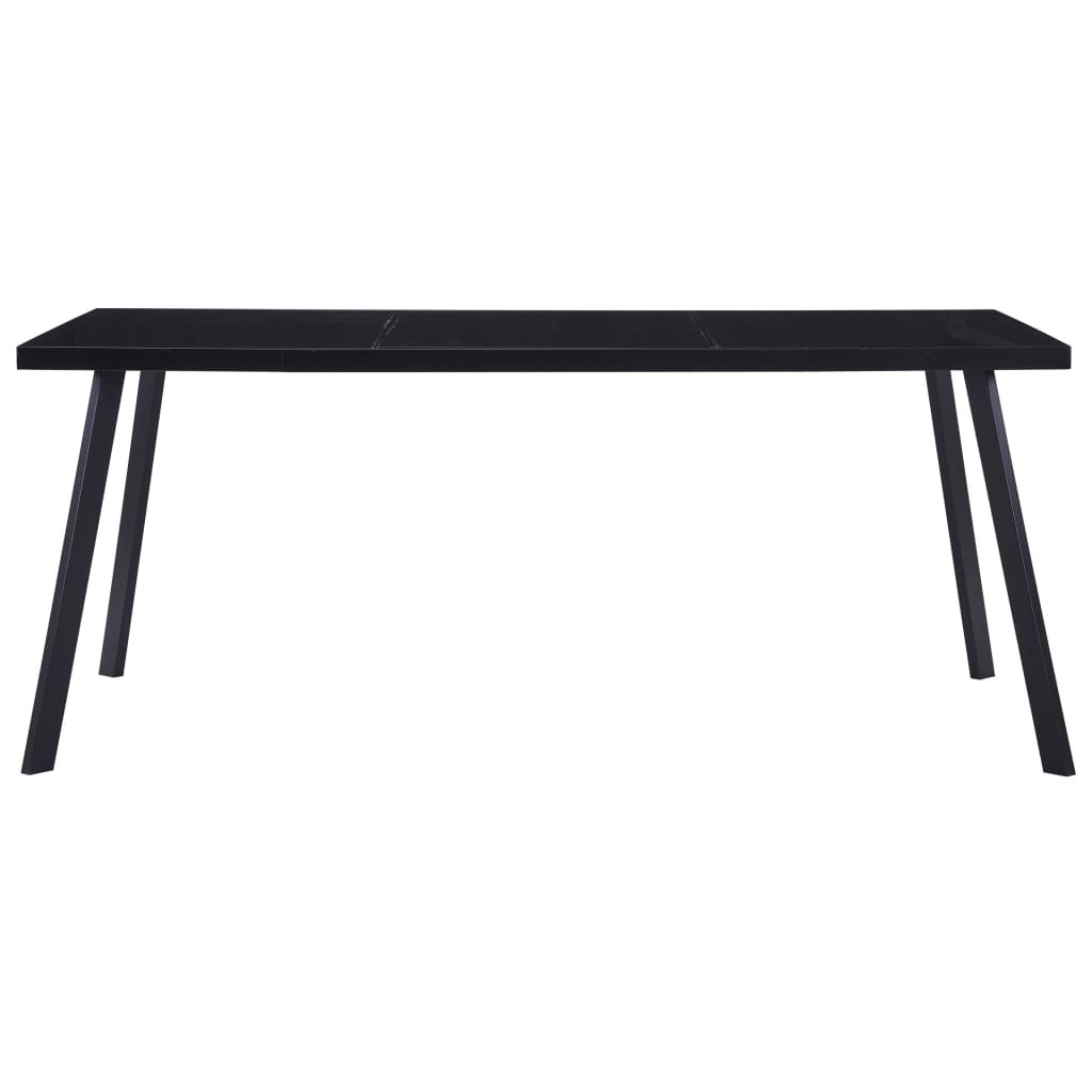 Dining Table Black 160x80x75 cm Tempered Glass