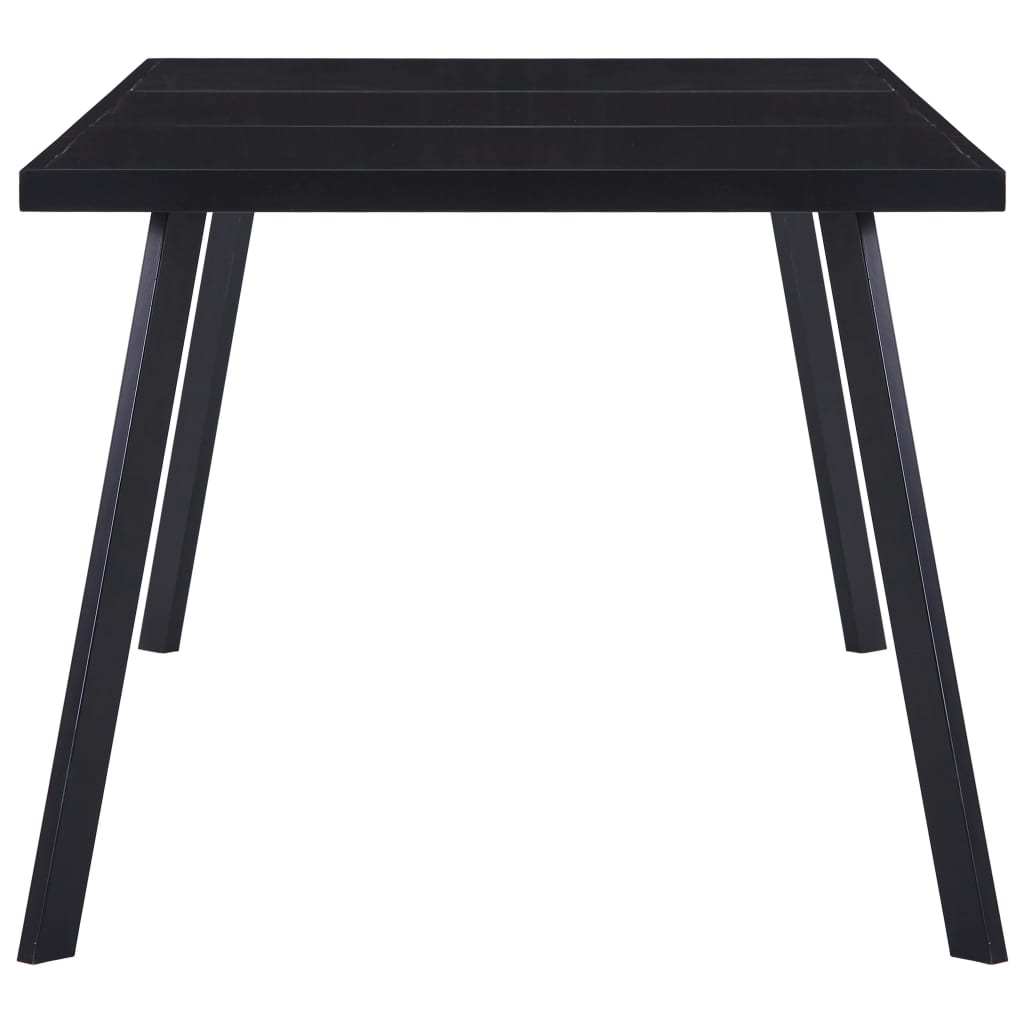 Dining Table Black 160x80x75 cm Tempered Glass