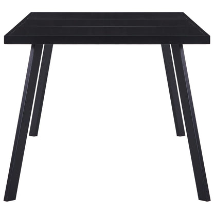 Dining Table Black 160x80x75 cm Tempered Glass