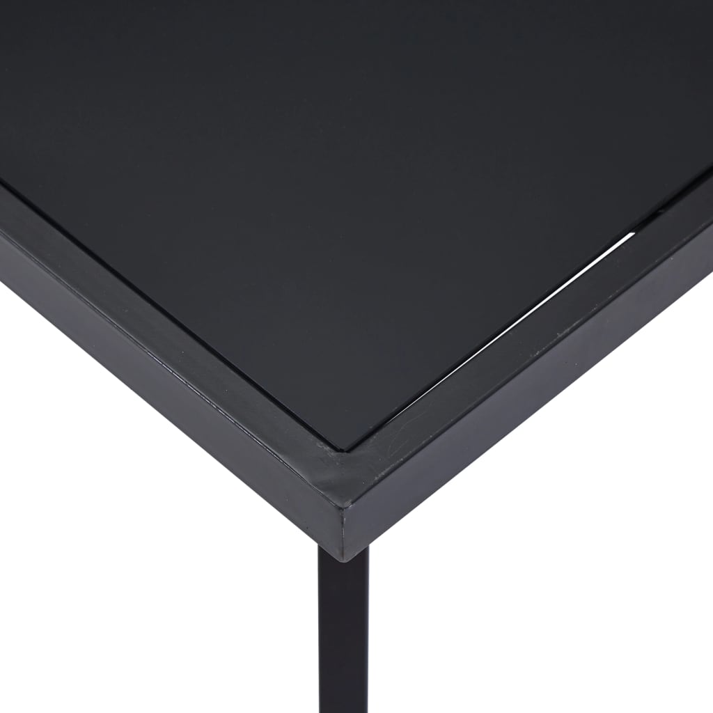 Dining Table Black 160x80x75 cm Tempered Glass