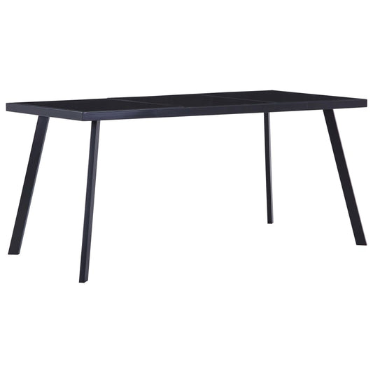 Dining Table Black 180x90x75 cm Tempered Glass