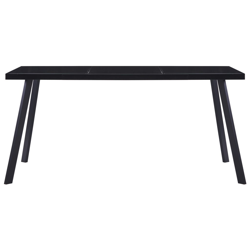 Dining Table Black 180x90x75 cm Tempered Glass