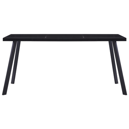 Dining Table Black 180x90x75 cm Tempered Glass