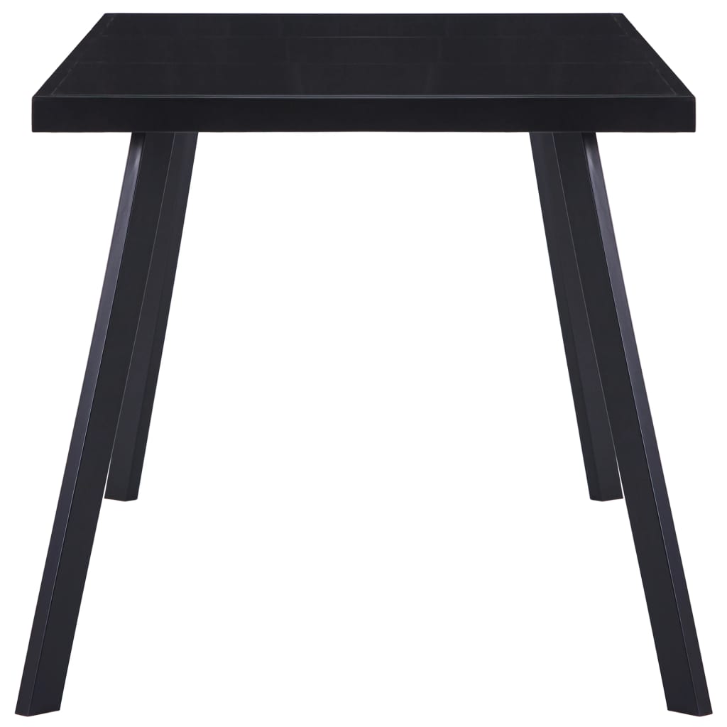 Dining Table Black 180x90x75 cm Tempered Glass