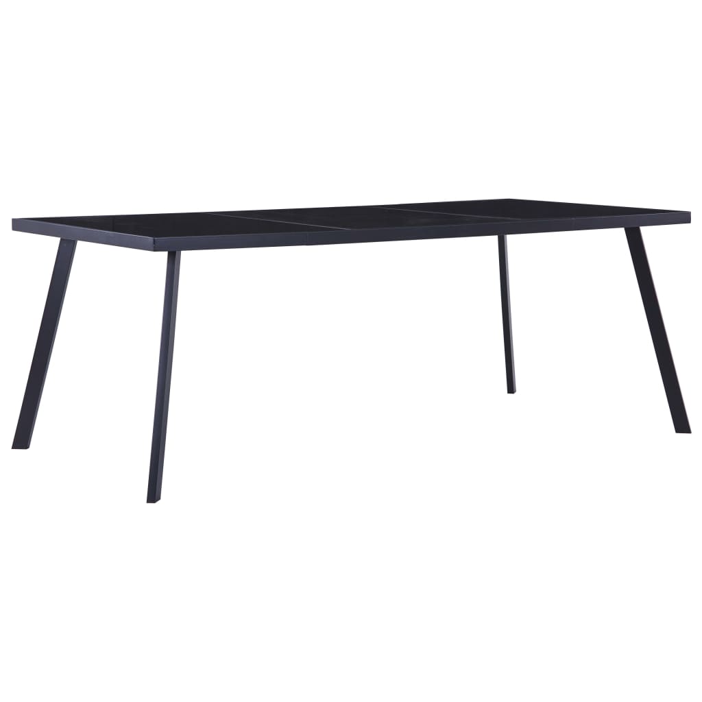 Dining Table Black 200x100x75 cm Tempered Glass