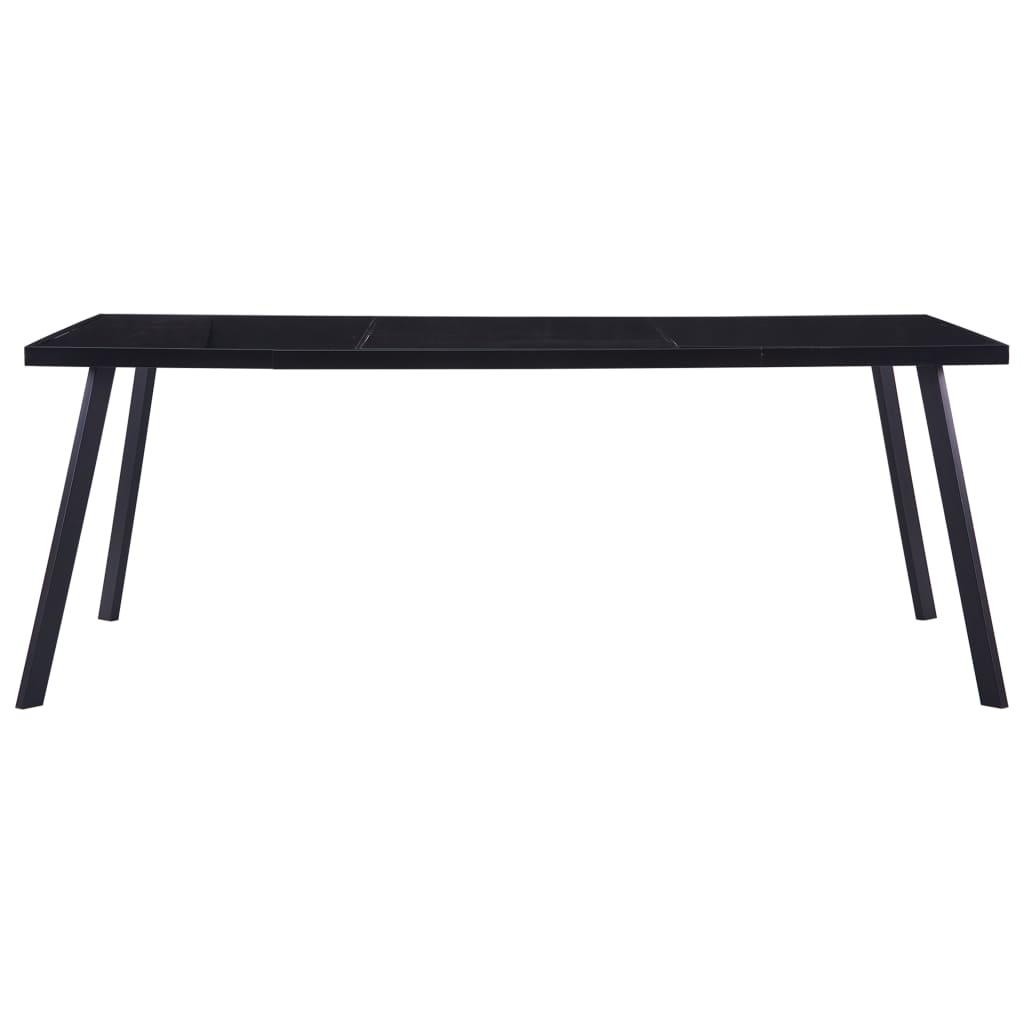 Dining Table Black 200x100x75 cm Tempered Glass